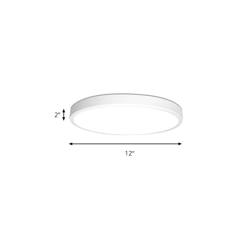 White LED Flush Mount Light, Ultra Thin Ceiling Lighting with Acrylic Shade for Bedroom Modern Style