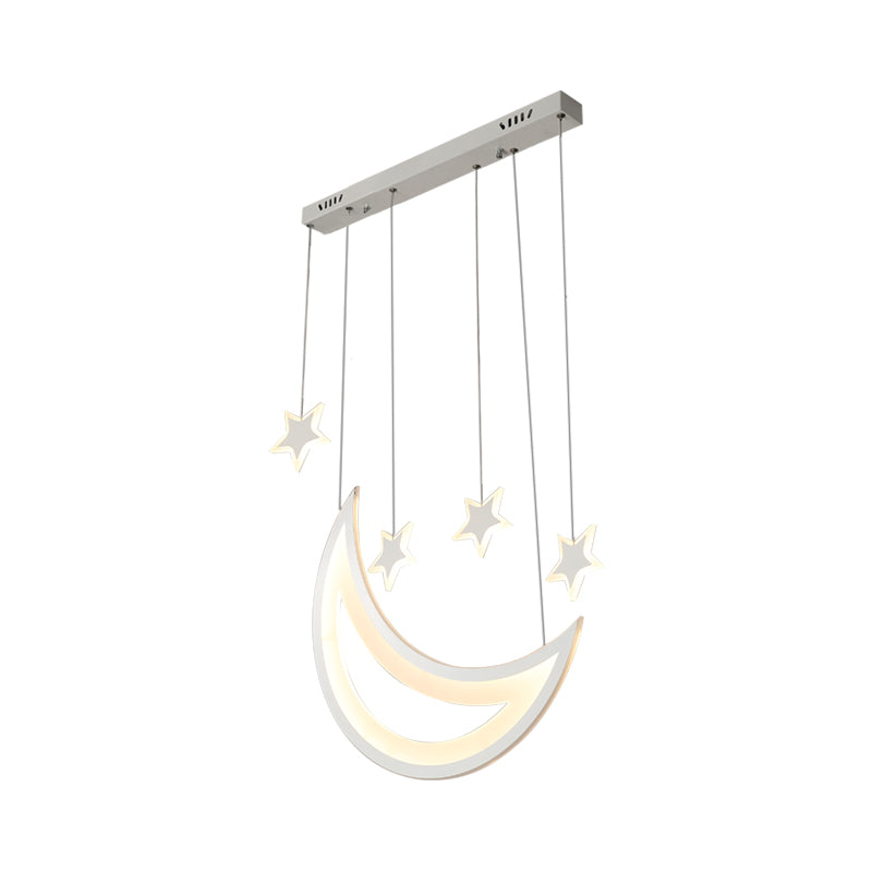 Luz de techo de luna y estrellas LED acrílico moderno 5/9 luces de comedor de comedor colgante sobre mesa con luz cálida/blanca