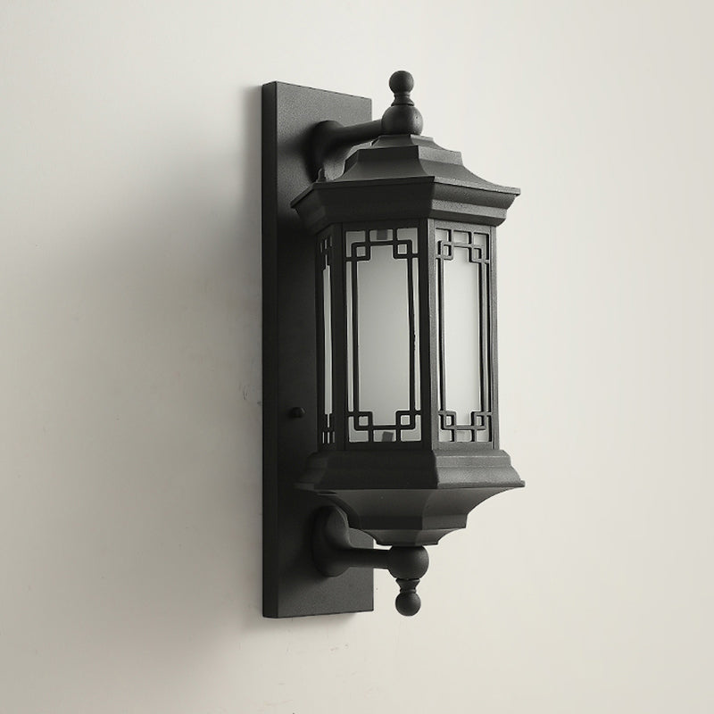 Opaline Glass Black Wall Lighting Ideas Lantern Single Head Classic Flush Wall Sconce