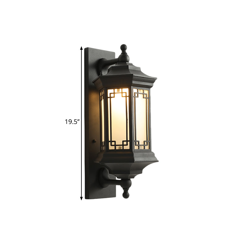 Opaline Glass Black Wall Lighting Ideas Lantern Single Head Classic Flush Wall Sconce