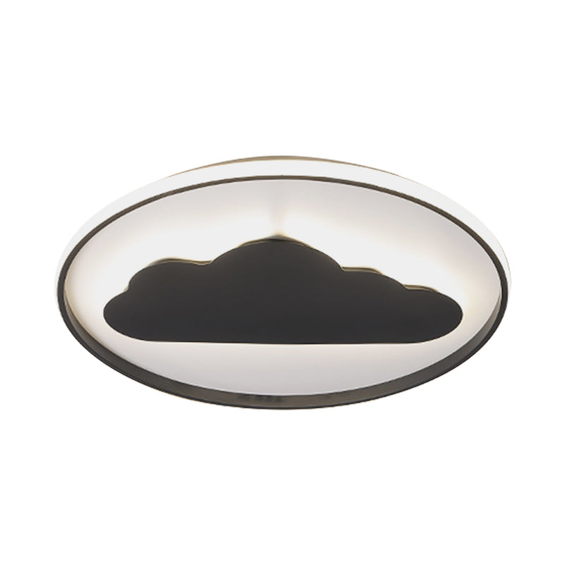Acrylic Cloud Ceiling Flush Mount Contemporary LED Lighting Fixture in Black for Bedroom