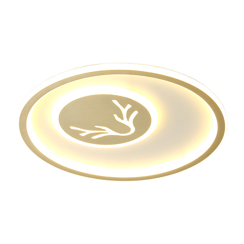 Acrylic Antler Flush Light Fixture Minimalist LED Close to Ceiling Lamp in Gold for Bedroom