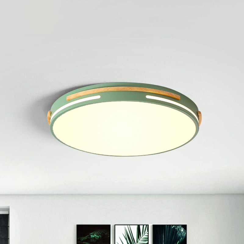 White/Green Round Flush Mount Lighting Simplicity LED Acrylic Flush Light Fixture for Living Room