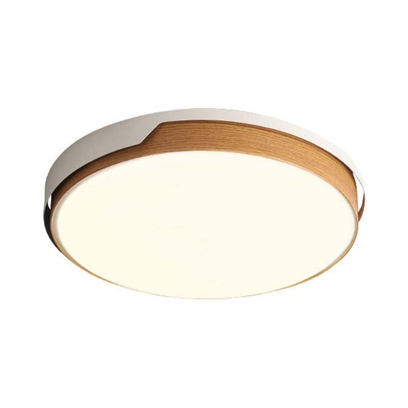 Flat Panel Round Flush Mount Light Modern Acrylic LED Ceiling Light in White for Dining Room