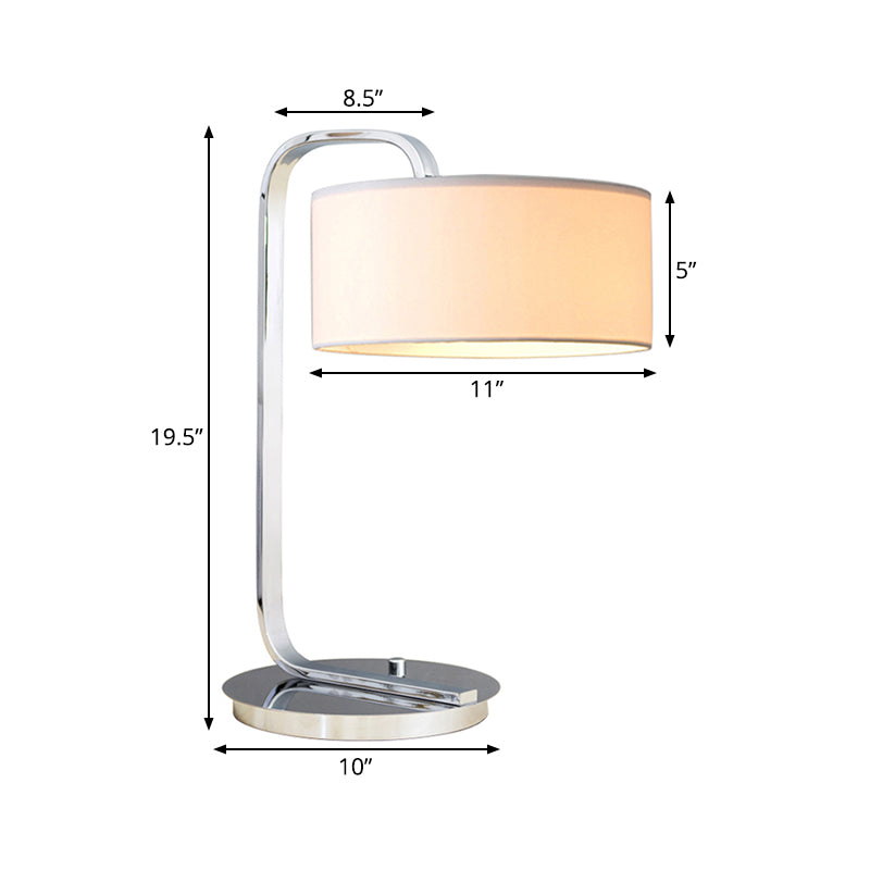 Drumleesboeklicht Modernisme Stoffen LED-bureaulamp in zwart/wit voor slaapkamer