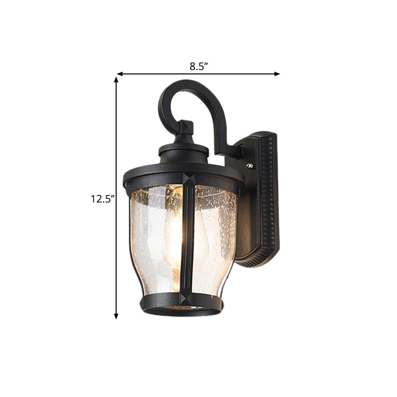Black Single Light Wall Mount Lighting Warehouse Seedy Glass Urn Wall Lamp Fixture