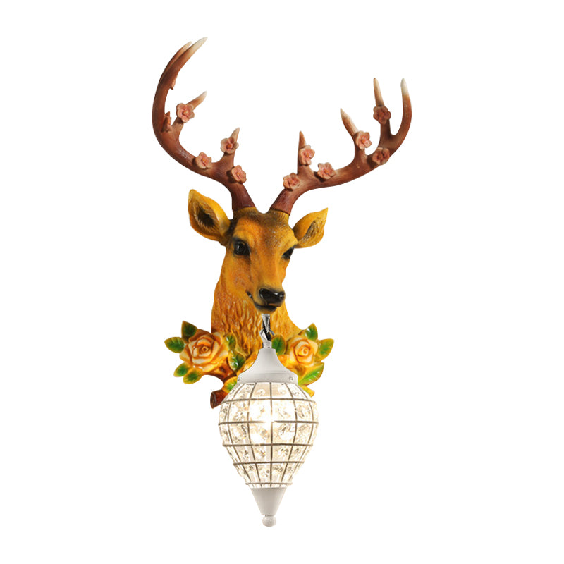 Black/White 1 Where Wall Warehouse Warehouse Crystal Crystal Sphere Wall Sconce Light con arredamento di alci grigio/giallo