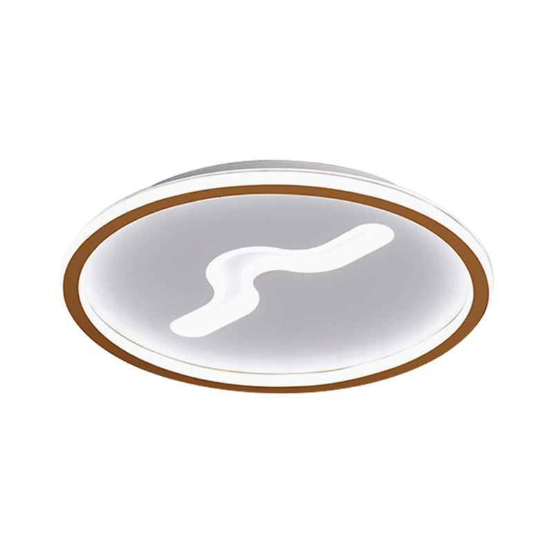 Rounded Bedroom Flush Mount Lighting Acrylic LED Nordic Flush Ceiling Light in Black/Gold, Warm/White Light