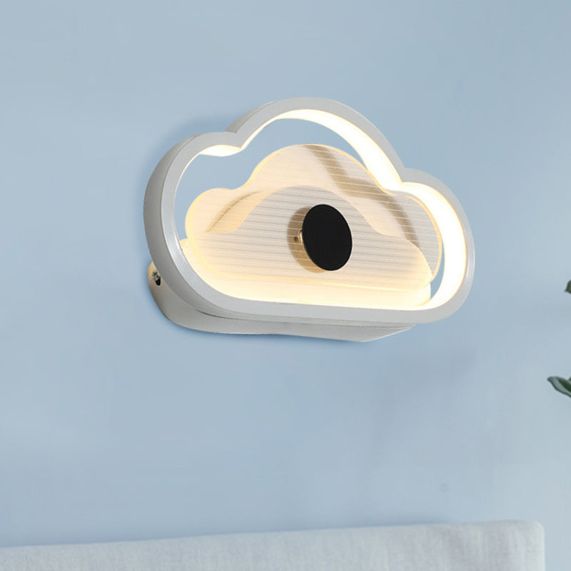 Illuminazione a parete cuore/nuvola acrilico nordico nero/bianco lampada montata a parete per camera da letto