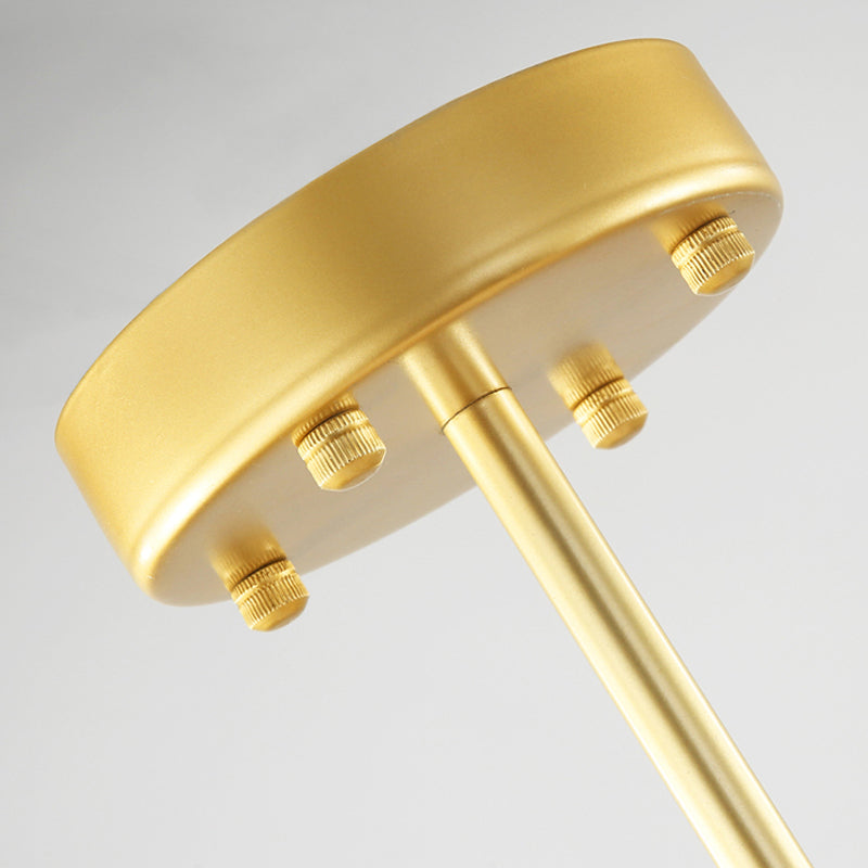 Post moderne 3 Leuchten Kronleuchter goldener Kugel hängende Anhänger Licht mit milchigem Glasschatten