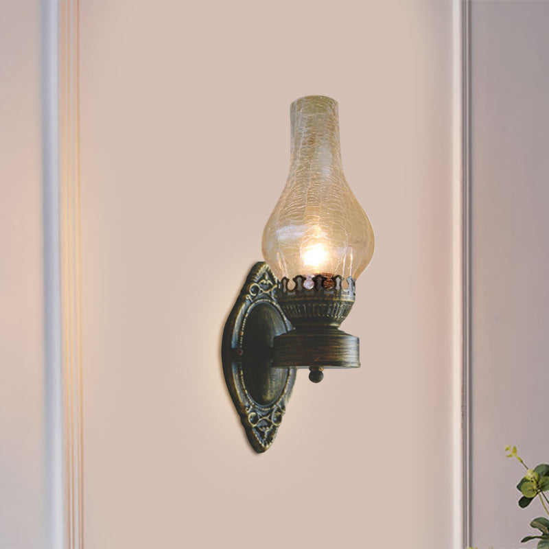 1 Kopfvase Wandmontierte Lampe Nautische schwarze strukturierte weiße/klare/gelbe Knistern Glaswandbeleuchtung Ideen