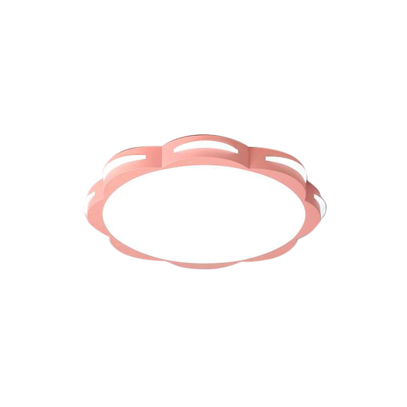 Bedroom Ceiling Lighting LED, Macaron Flush Mount Light with Acrylic Floral Shade for Girls