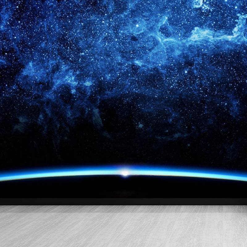 Extra Large Constellations Wall Mural Blue Non-Woven Wall Decor for Playroom, Custom