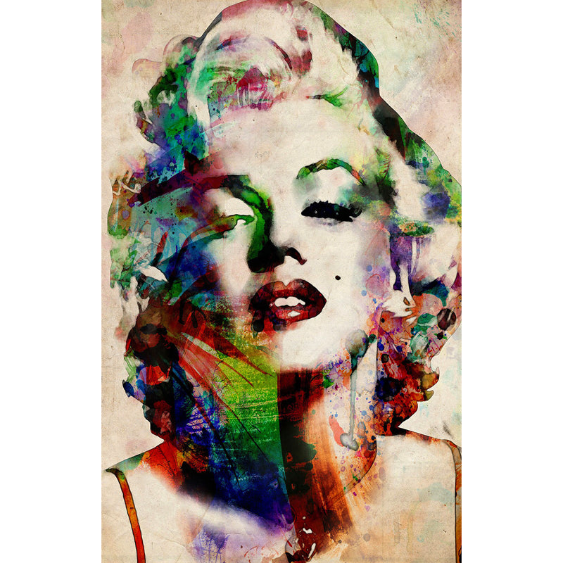 Modern Famous Female Mural Decal Pastel Color Water-Proof Wall Decor for Bathroom