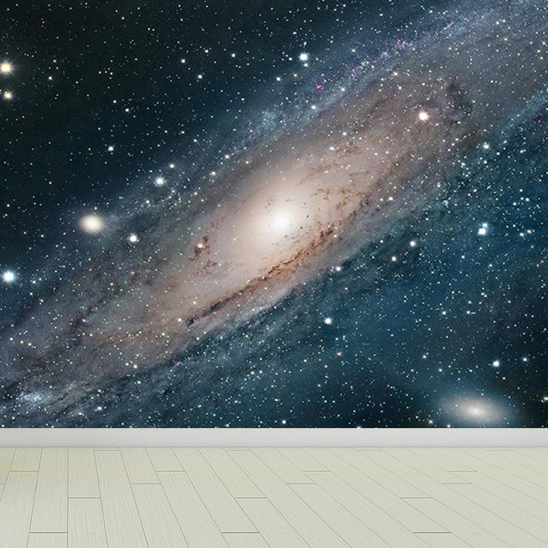 Modern Stars Spiral Wall Mural Non-Woven Stain-Proof Dark Color Wall Art for Boys Bedroom