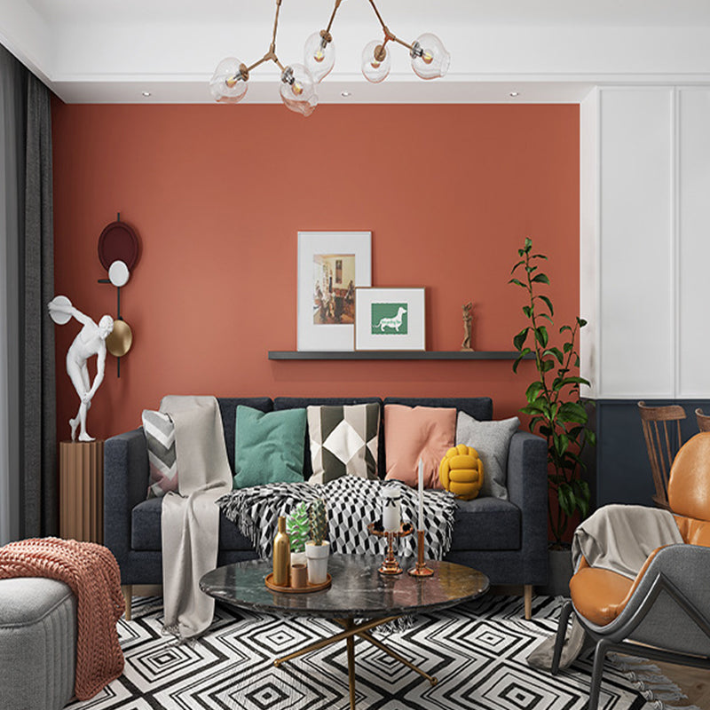 Dark Color Plain Wallpaper Roll Stain Resistant Simplicity Family Room Wall Decor