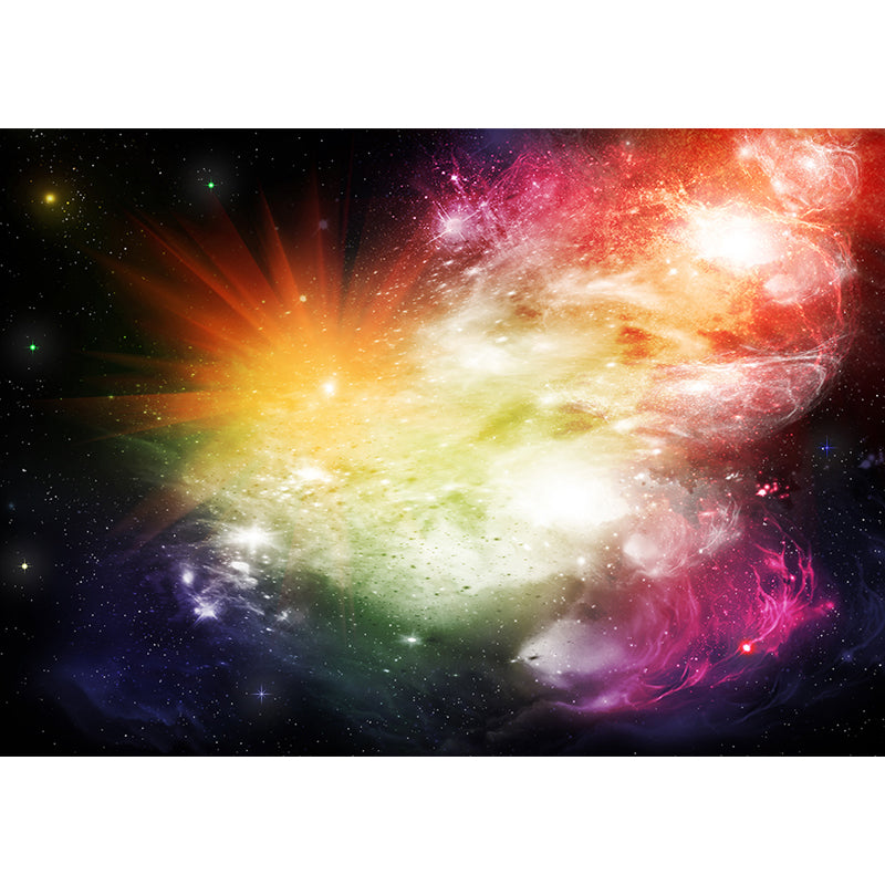 Dark Color Black Hole Mural Wallpaper Moisture Resistant Wall Art for Dining Room