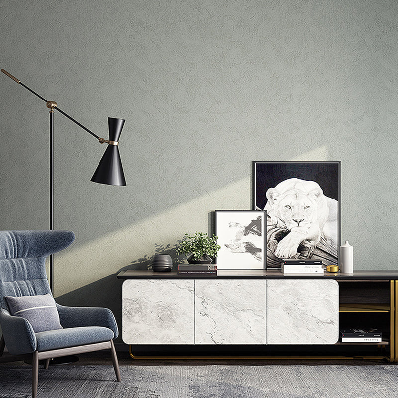 Minimal Plain Pattern Wallpaper Roll PVC Stain Resistant Light Color Wall Covering for Room
