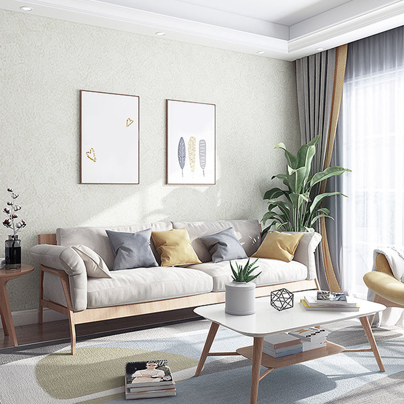 Minimal Plain Pattern Wallpaper Roll PVC Stain Resistant Light Color Wall Covering for Room
