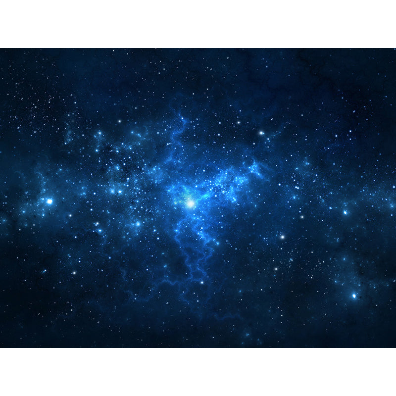Dark Blue Dreamlike Asterism Mural Moisture Resistant Contemporary Bedroom Wall Art