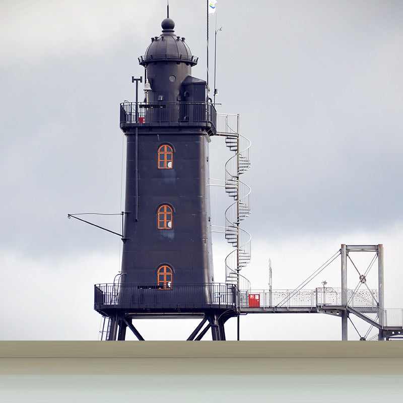 Grand Lighthouse Mural Wallpaper for Dining Room Human Landscape Wall Covering, Customized