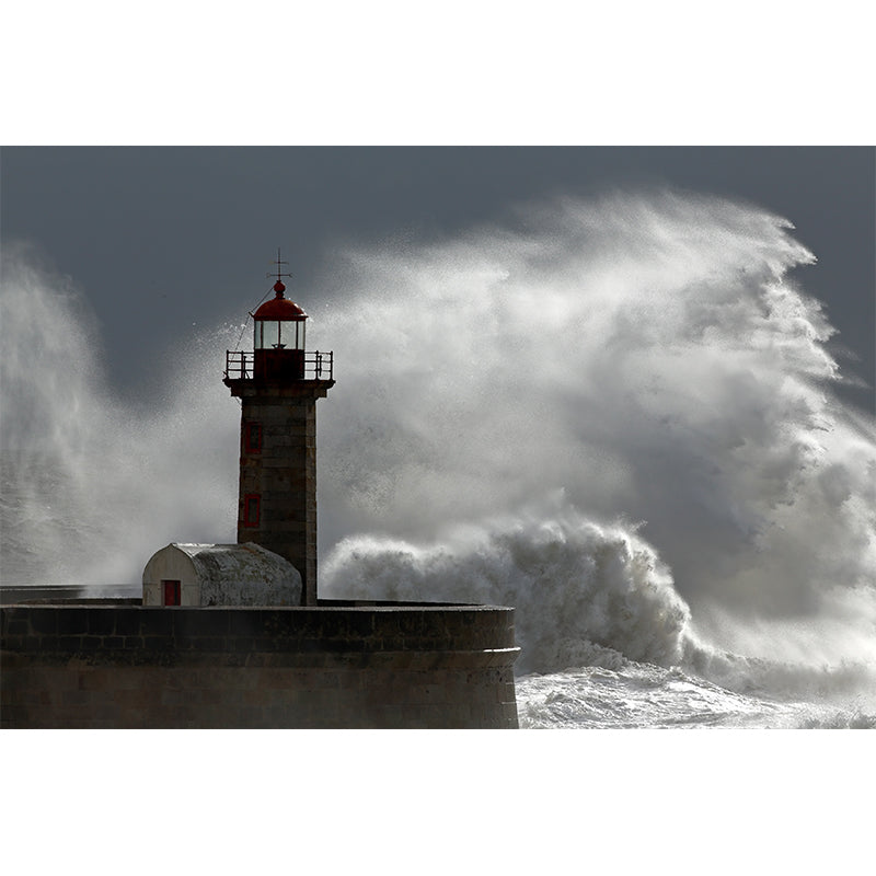 Grand Lighthouse Mural Wallpaper for Dining Room Human Landscape Wall Covering, Customized