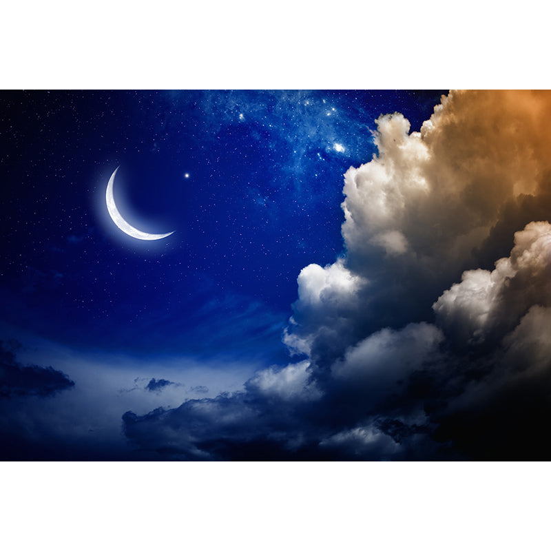 Stain Resistant Starry Night Mural Non-Woven Texture Modern Wall Decor for Girls Room