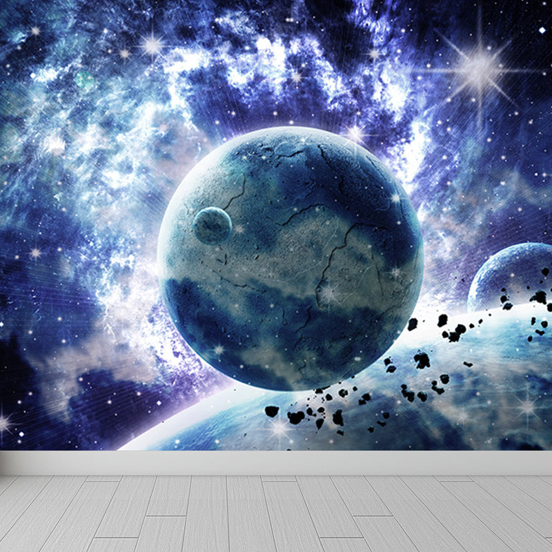 Miraculous Planet Scene Mural Decal Wallpaper Modern Non-Woven Material Wall Art