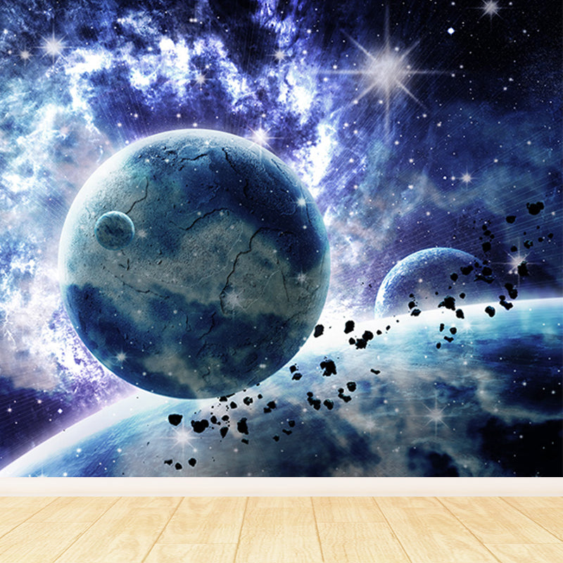 Miraculous Planet Scene Mural Decal Wallpaper Modern Non-Woven Material Wall Art