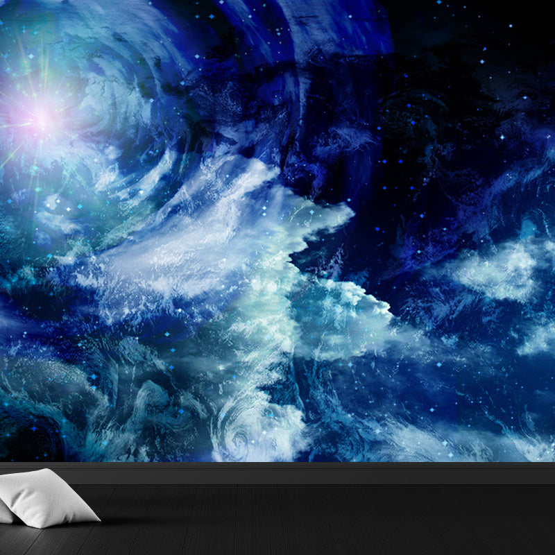 Photography Moon and Stars Mural Giant Wall Covering for Dining Room, Custom Printed