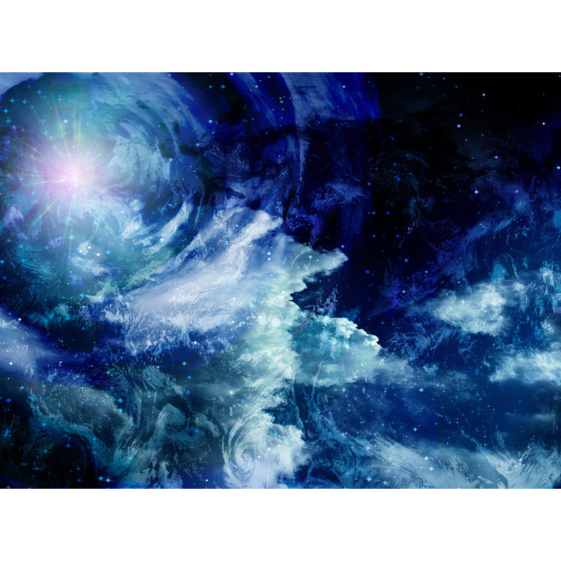 Photography Moon and Stars Mural Giant Wall Covering for Dining Room, Custom Printed