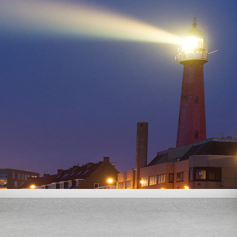 Fabulous Lighthouse Mural Wallpaper for Living Room, Blue, Custom Size Available