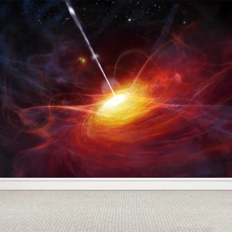 Dark Color Contemporary Wall Mural Huge Black Hole Wall Covering for Living Room