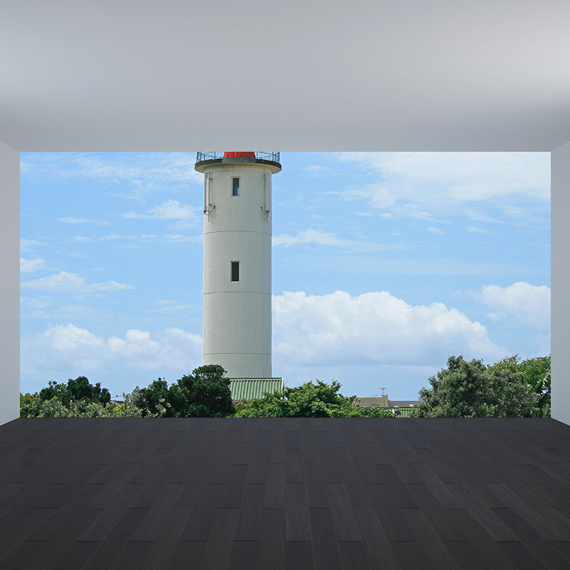 Photography Style Beacon Wall Mural for Living Room, Blue, Custom Size Available