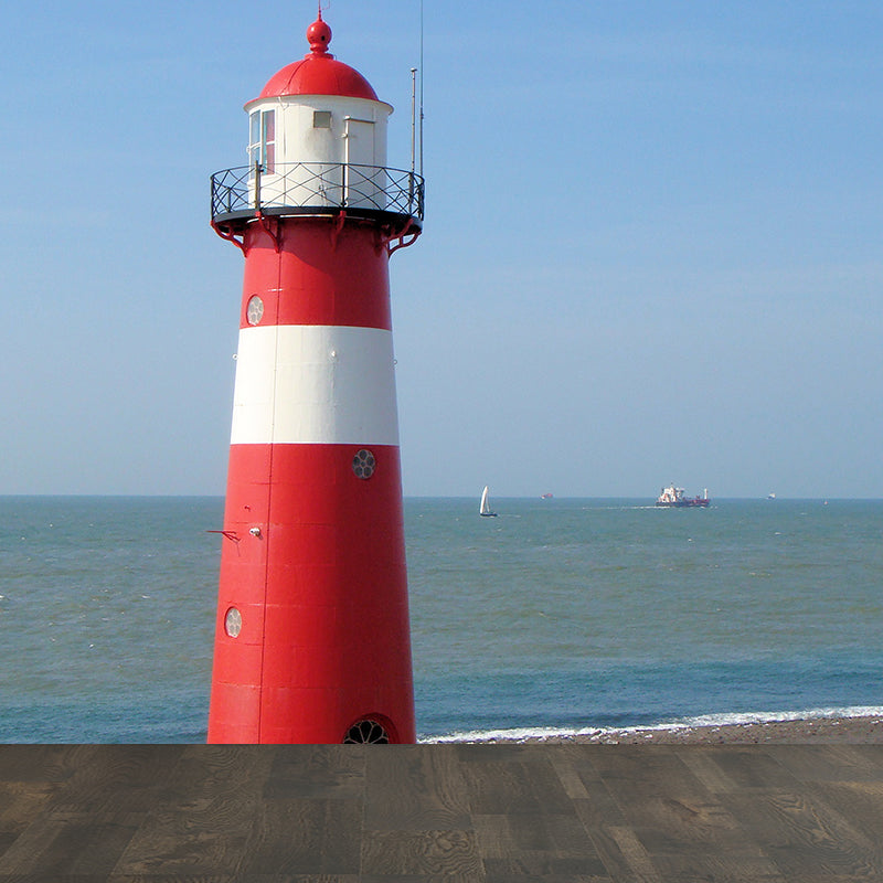 Photography Style Beacon Wall Mural for Living Room, Blue, Custom Size Available