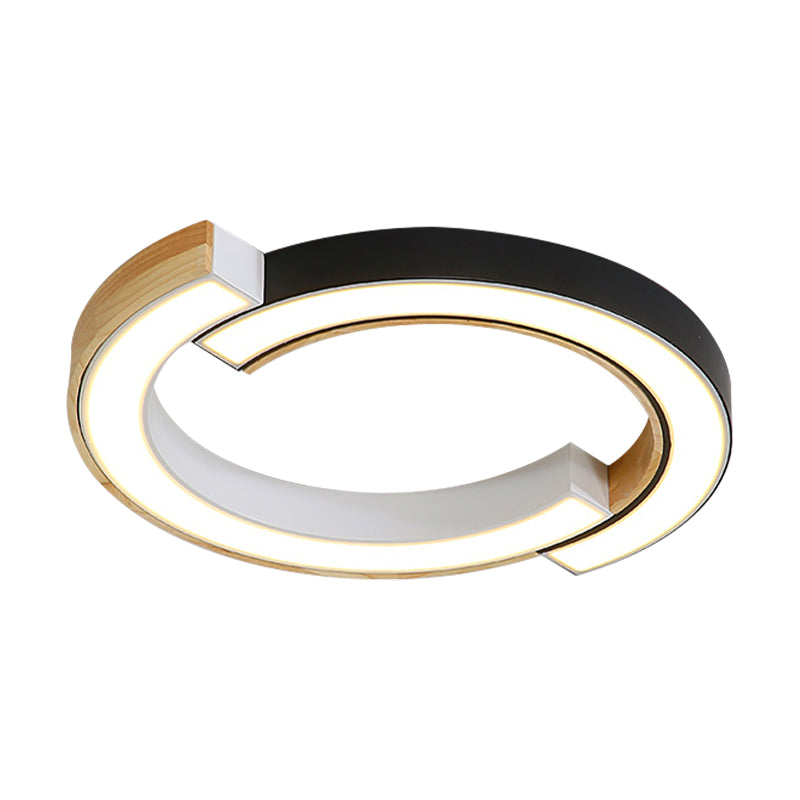 Camera da letto 2-Arch Bridge Lampada da soffitto Acrilico Contemporaneo 15 "/19" Larghezza LED Nero/Bianco Lampada da soffitto