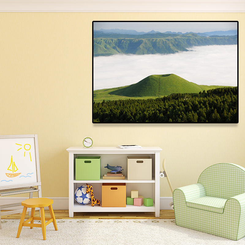 Landschafts-Wandkunstdruck, dunkle Farbe, minimalistisch, gewickelte Leinwand für Wohnzimmer, verschiedene Größen