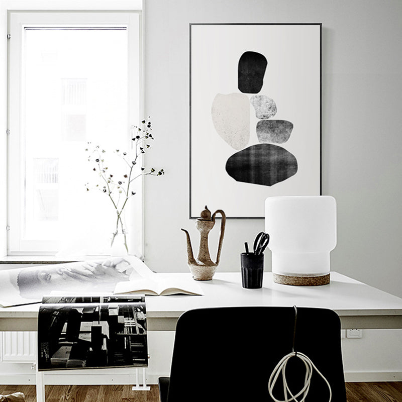 Textured Abstract Geometric Wall Art Nordic Canvas Paint for Dining Room, Multiple Sizes