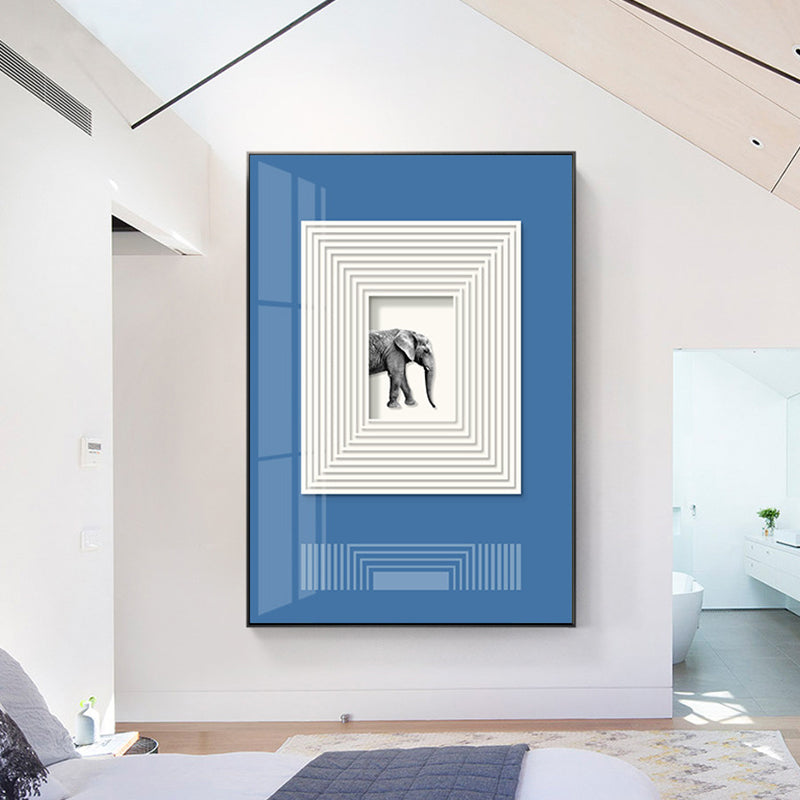 Peinture sous cadre d'animaux texturés, décoration murale artistique pour enfants, couleur douce, pour chambre d'enfant