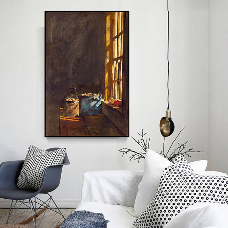 Leinwand strukturierte Wanddekoration Vintage Andrew Wyeth Erdbeere am Fenster Gemälde Kunstdruck