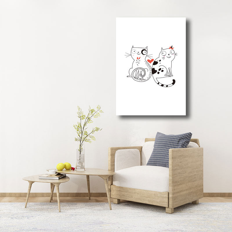 Multicolored Cartoon Animal Canvas Minimalism Decorative Wall Art Print for Kids Room