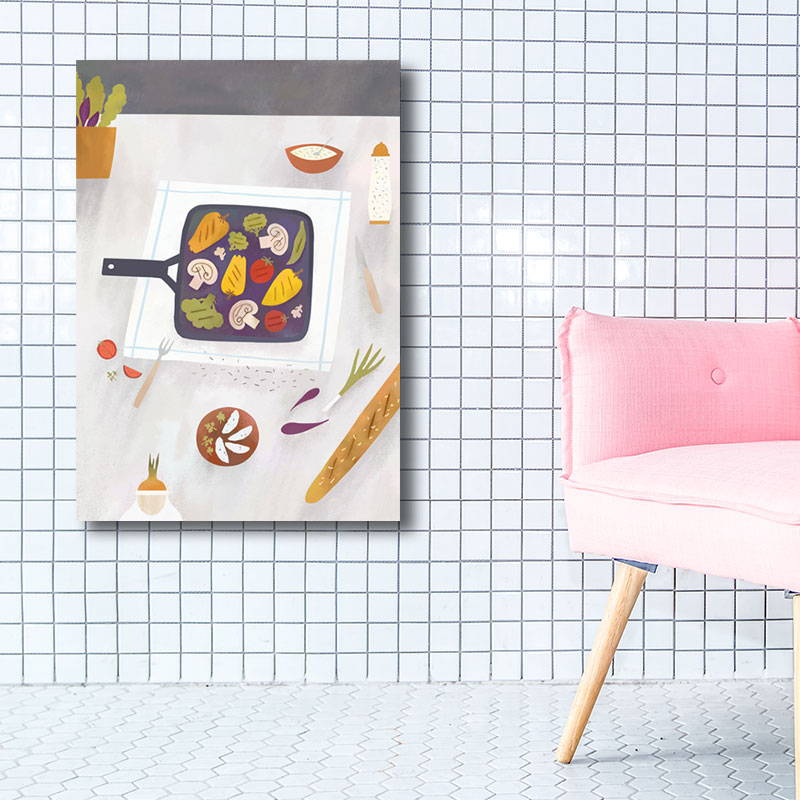 Bunter Koch-Leinwand-Kunstdruck, Diät, modernistische Heimdekoration, Gemälde für Restaurant