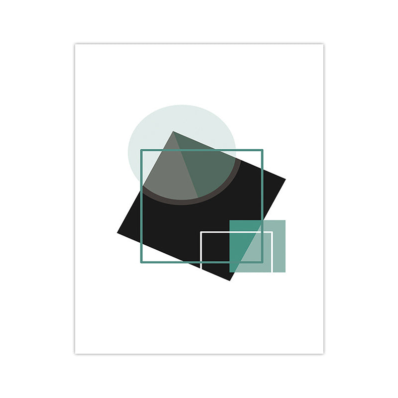 Canvas Decorative Painting Scandinavian Geometry Wall Decor in Black, Multiple Sizes