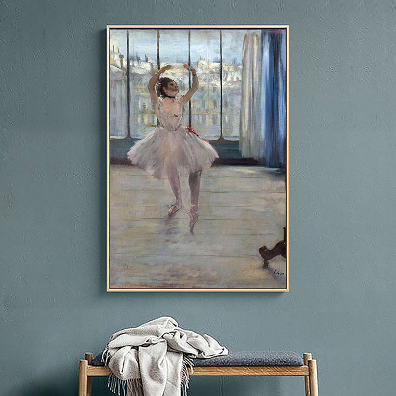 Weiße Vintage-Wanddekoration, Edgar Degas Ballett-Gemälde, Leinwand-Wandkunst für Schlafzimmer