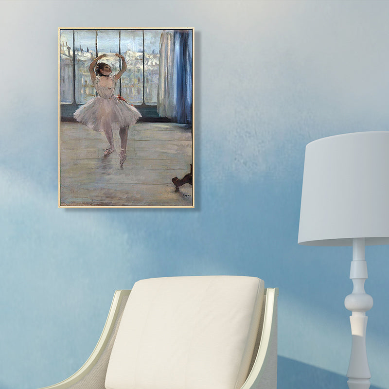 Weiße Vintage-Wanddekoration, Edgar Degas Ballett-Gemälde, Leinwand-Wandkunst für Schlafzimmer