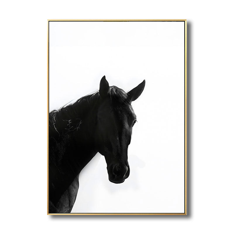 Canvas Black Wall Art Print Tropical Horse Wrapped Canvas, Multiple Size Available