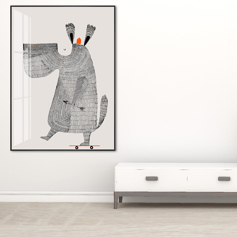 Art pour enfants Toile d’animaux sauvages Couleur pastel Décoration murale de chambre de bébé, plusieurs tailles disponibles