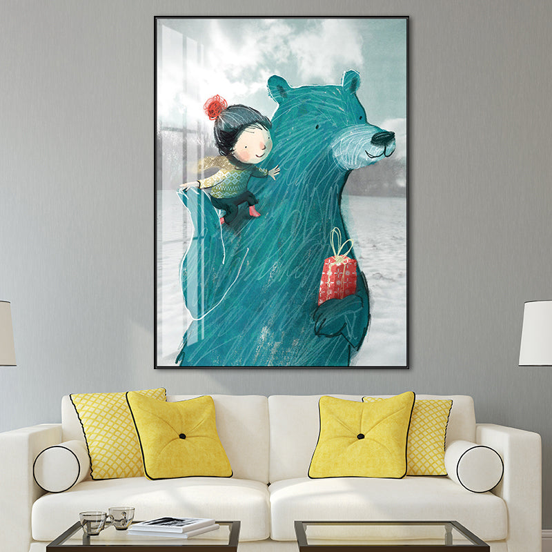 Art pour enfants Toile d’animaux sauvages Couleur pastel Décoration murale de chambre de bébé, plusieurs tailles disponibles