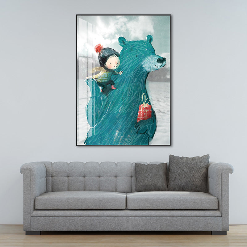 Art pour enfants Toile d’animaux sauvages Couleur pastel Décoration murale de chambre de bébé, plusieurs tailles disponibles