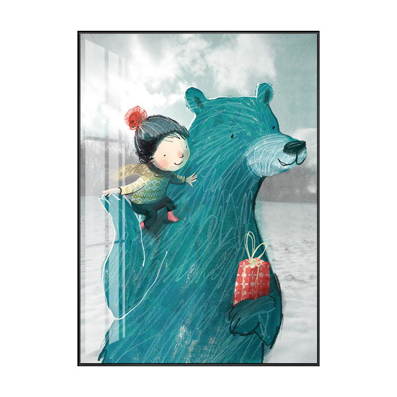 Art pour enfants Toile d’animaux sauvages Couleur pastel Décoration murale de chambre de bébé, plusieurs tailles disponibles